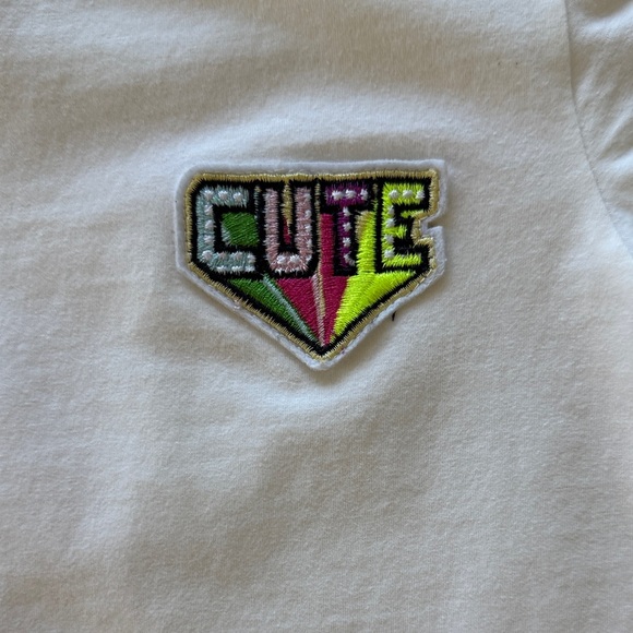 Lola + The Boys White Tee with Unicorn and Cute Patch sz 6 - Picture 3 of 8